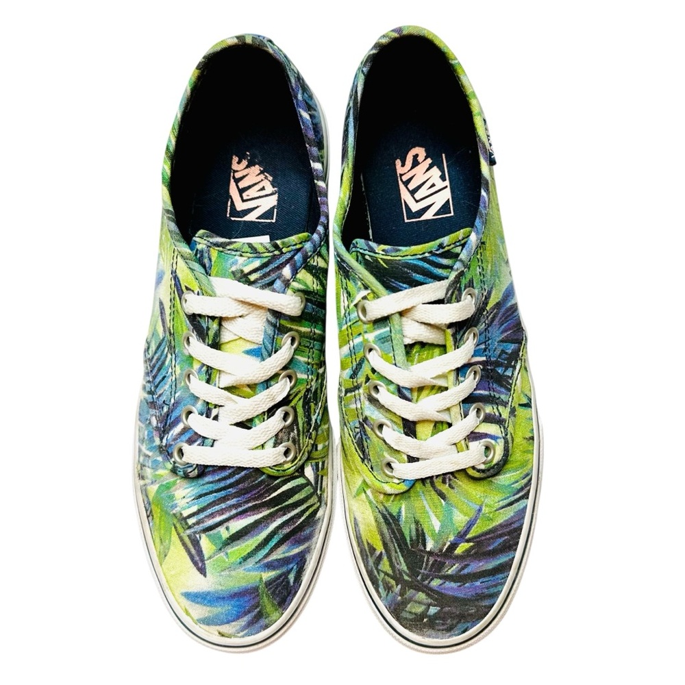 Vans Camden Women’s Tropical Palm Leaf Print Canvas Sneakers Green Blue Size 10 - Picture 5 of 11